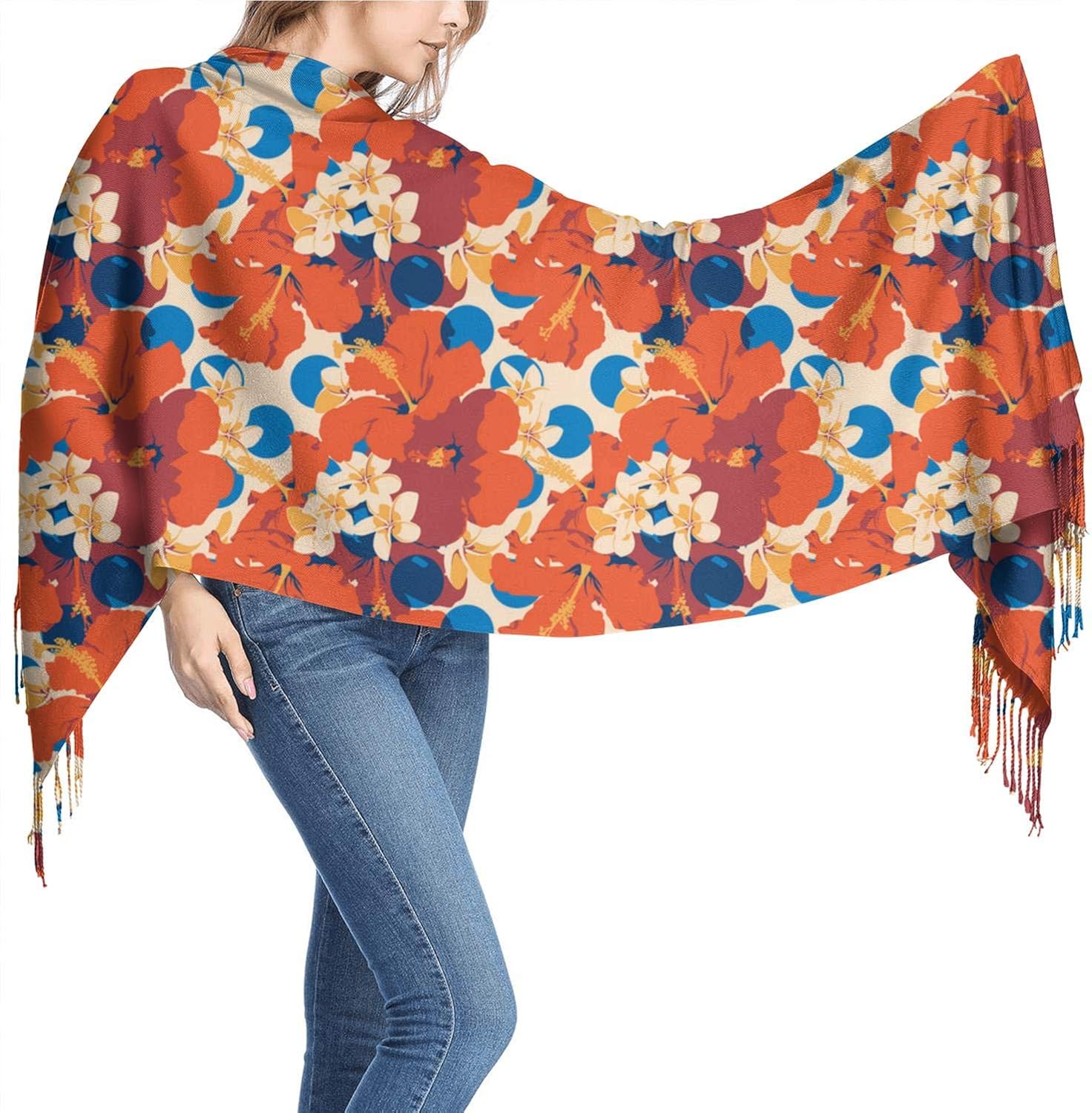 Summer Hawaiian Tropical Pattern Womens Cashmere Shawl Scarves Scarfs for Women Wraps Scarf Soft
