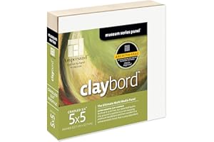 Ampersand Art Supply Wood Painting Panel: Museum Series Claybord, 5" x 5", 3/4" Cradled Profile