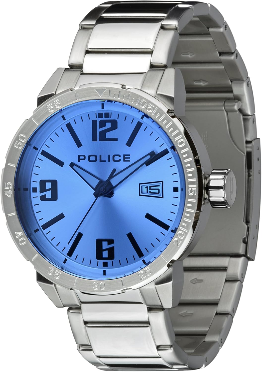 Police Men's Quartz Watch with Silver Dial Analogue Display and Silver