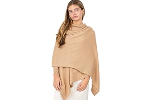 Velanio Cashmere Luxury Knitted Wrap Travel Shawl Scarf, Pashmina Stole, All-Season Scarf for Women Cashmere Wool Blend