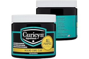 Curicyn Animal Wound Care Clay 16oz. - Vet-Approved Natural Skin Ointment For Dog, Cat, Horse, and Other Livestock - Bentonite Clay with Aloe Treatment - Gentle No Sting Fast-Acting Formula