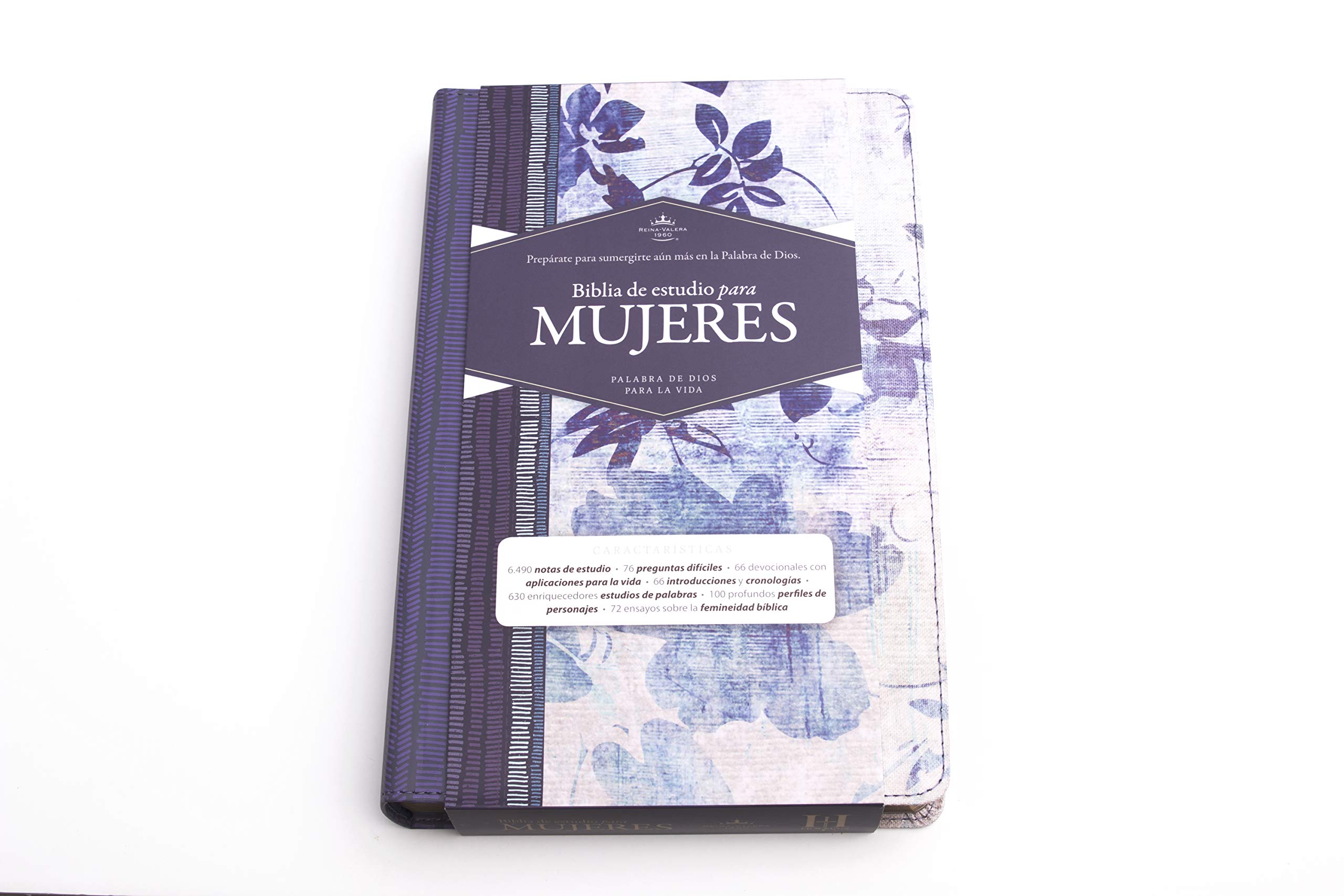 Biblia Reina Valera 1960 de Estudio para Mujeres. Tela impresa, azul floreado / Women Study Bible RVR 1960. Cloth over Board, Blue with Flowers (Spanish Edition)