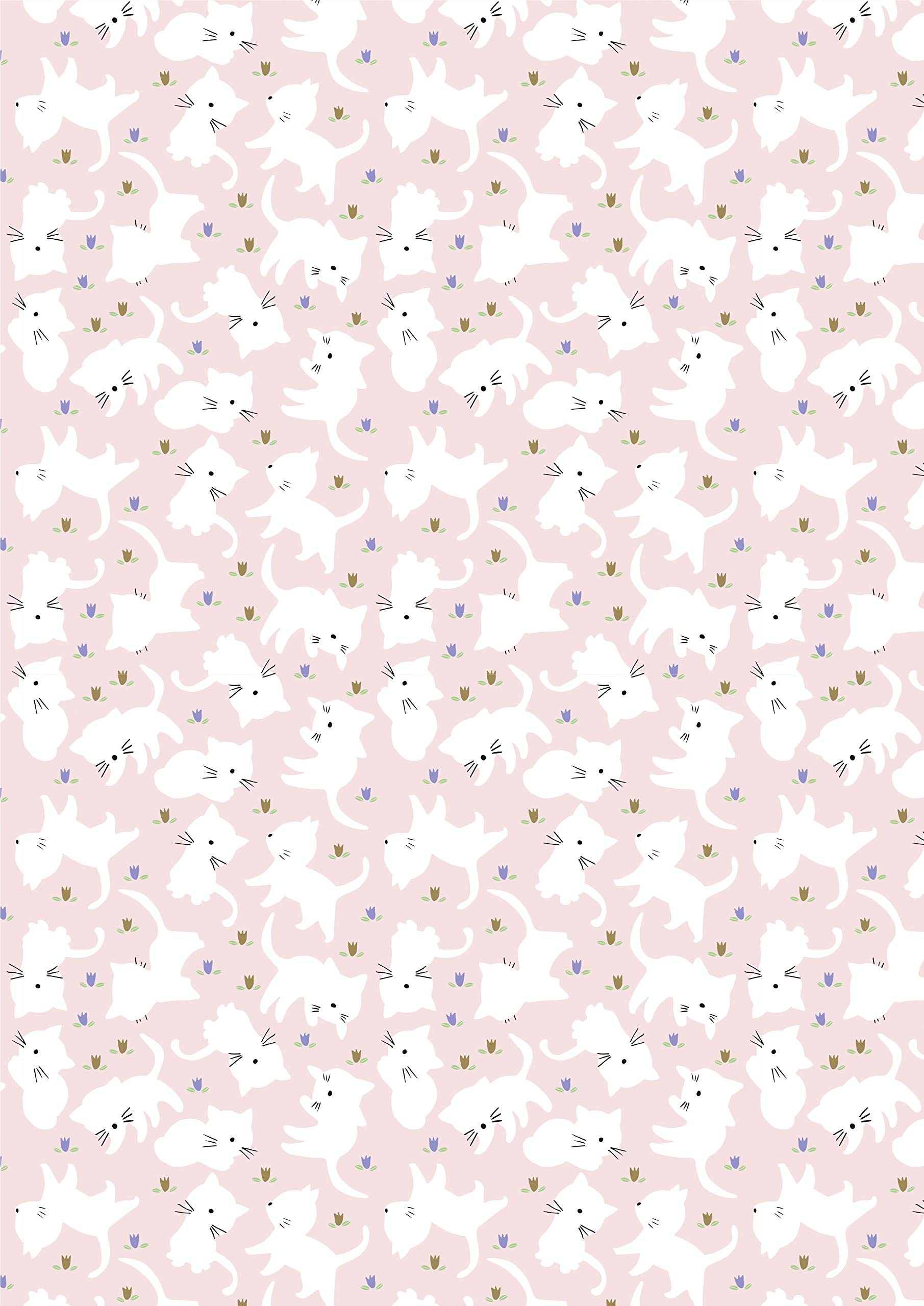 Décopatch - Ref FDA844C - Pink Cat Pattern Paper Pack - Each Sheet 30 x 40cm, Pack of 20 Paper Sheets - Best Used With Décopach Glue & Varnish, Multicoloured