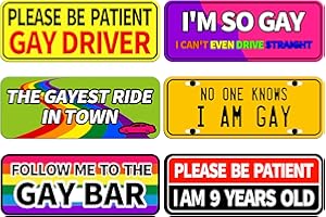 Gelocirex Funny Car Magnets Gay Stickers - Extra Thick Large 9-Inch Prank Magnetic Bumper Stickers, Magnetic Car Stickers for Vehicles and Trucks
