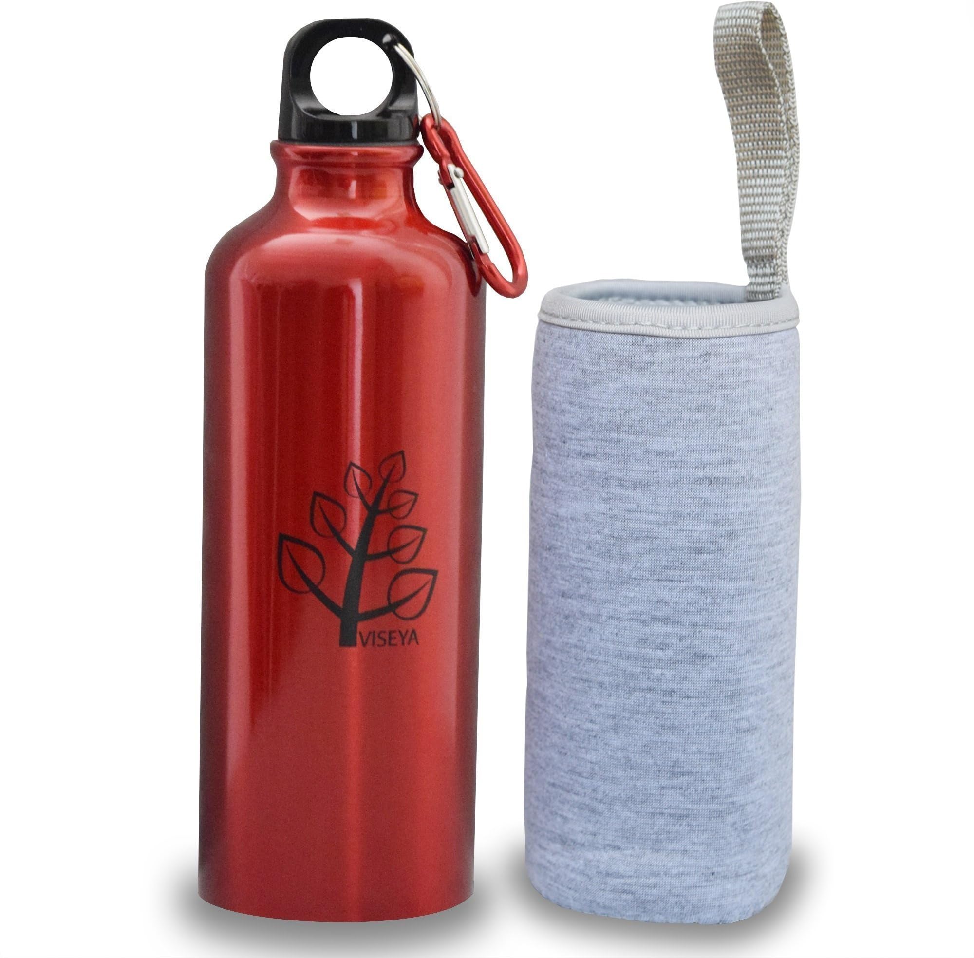 VISEYA Aluminum Water Bottle 17oz Lightweight, Easy to Carry, Multipurpose, BPA Free, Eco Friendly and Leak Proof. Perfect for Sports, Travel, Outdoors, and Indoors.