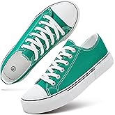 hash bubbie White Sneakers for Women Low Top Canvas Shoes Womens Canvas Sneakers Women's Fashion Sneakers Slip on Casual Tennis Shoes