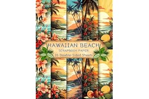 Eternal Books Hawaiian Beach Scrapbook Paper: 20 Double-Sided Sheets | Tropical Multicolored, Matte Finish, 8.5 x 11 Inches, Perfect for Scrapbooking, Journaling, Card Making, DIY Projects