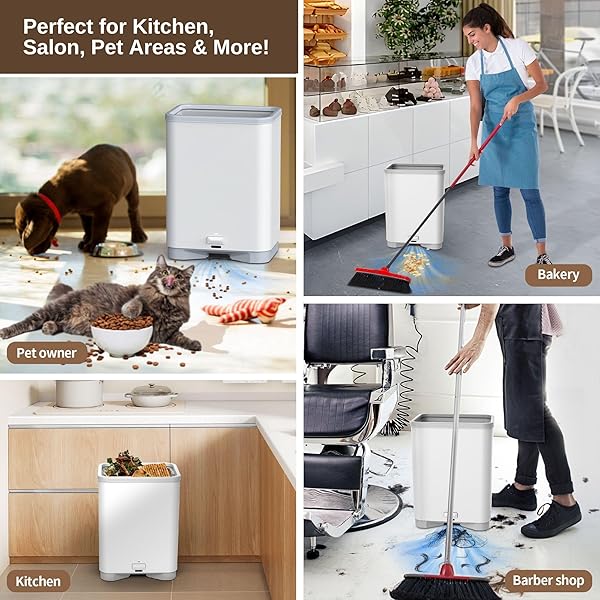 THAMTU TOUCHLESS VACUUM AUTOMATIC DUSTPAN CLEANER PET HAIR REMOVER VACUUM CLEANER WITH DUST BAG ELECTRIC DUSTPAN FOR SWEEPING HAIR VACUUM FOR SALONS FOOD DIRT KITCHEN