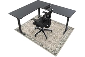Anidaroel 63"x51" Modern Coffee Chair Mat for Hard Floor, Anti-Slip, Easy Glide, Office Gaming Chair Mat