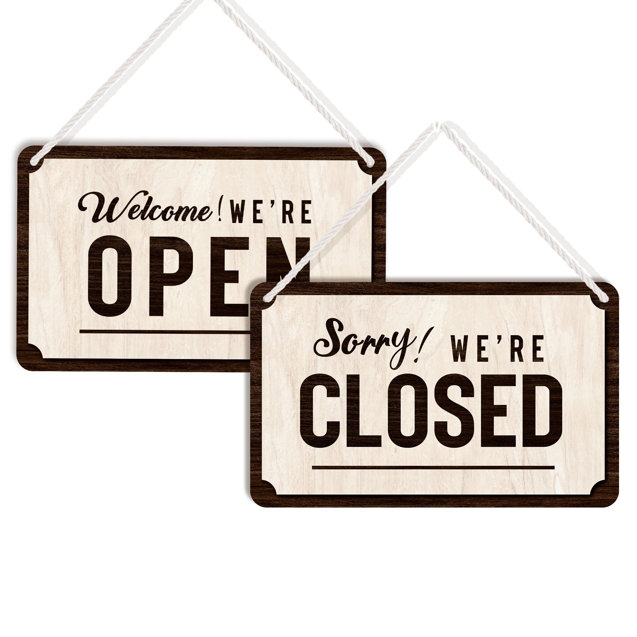 Photo 1 of 10x6 Inch Double-Sided Open and Close Sign, Vinyl Opening and Closing Hanging Signs, Store,Coffee Shop, Restaurant, Hotel, Pet Store, Flower Shop, Grocery Store