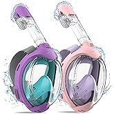 ACURE Kids Snorkel Mask Full Face - Anti-Fog & Dry Top Snorkel Set, Snorkeling Gear with Easier Breathing System for Swimming Beginners Ages 3-8