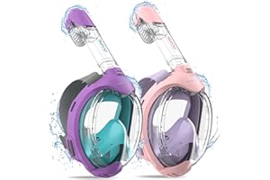 ACURE Kids Snorkel Mask Full Face - Anti-Fog & Dry Top Snorkel Set, Snorkeling Gear with Easier Breathing System for Swimming