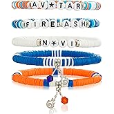 Fire Inspired Bracelets Set, Colorful Beaded Bracelet for Friendship, Stretch Bracelets Elastic Layering Boho Jewelry, Women for Family Friends, Christmas Easter Holiday Birthday Gift