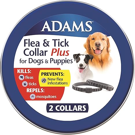 Amazon Com Adams Flea Tick Collar Plus For Dogs Puppies 2 Pack One Size Pet Supplies