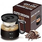 16 Oz Coffee Pot Mug,Mini Coffee Pot Cup,with Spill Proof Lid Heatproof Glass Mug Large Capacity ideal Gift for Coffee Lovers (1pcs)