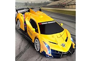 UREGOIO 1:10 Big Size Transform RC Car, Remote Control Car with 2.4GHz Gesture Sensing, One Button Deformation to Robot with Light, Toy Cars Birthday Gifts for Kids Age 3 4 5 6 7 8 9 10 Years Old Boys Girls