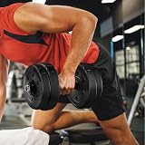 Yaheetech Adjustable Dumbbells 15KG Pair 8 Weight Plates Spinlock Collars view 7