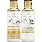 Coconut Shampoo and Conditioner Set - Sulfate Free and Paraben Free Intense Moisturizing Treatment with Jojoba - For Hydrating Your Scalp and Restoring Dry and Damaged Hair