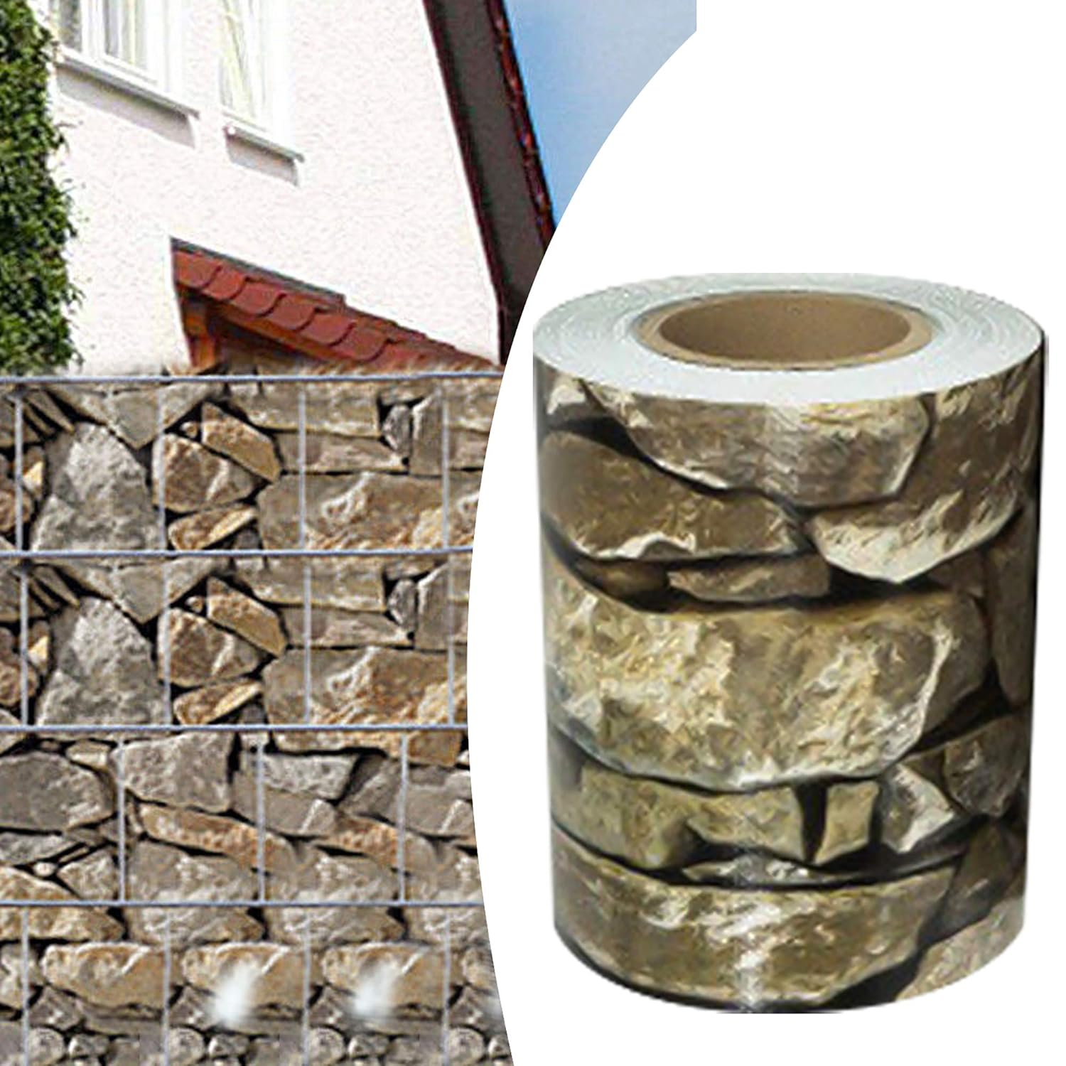 Amazon.de: Alaskaprint Stein-Optik PVC Sichtschutzstreifen Sichtschutz Gartenzaun ...