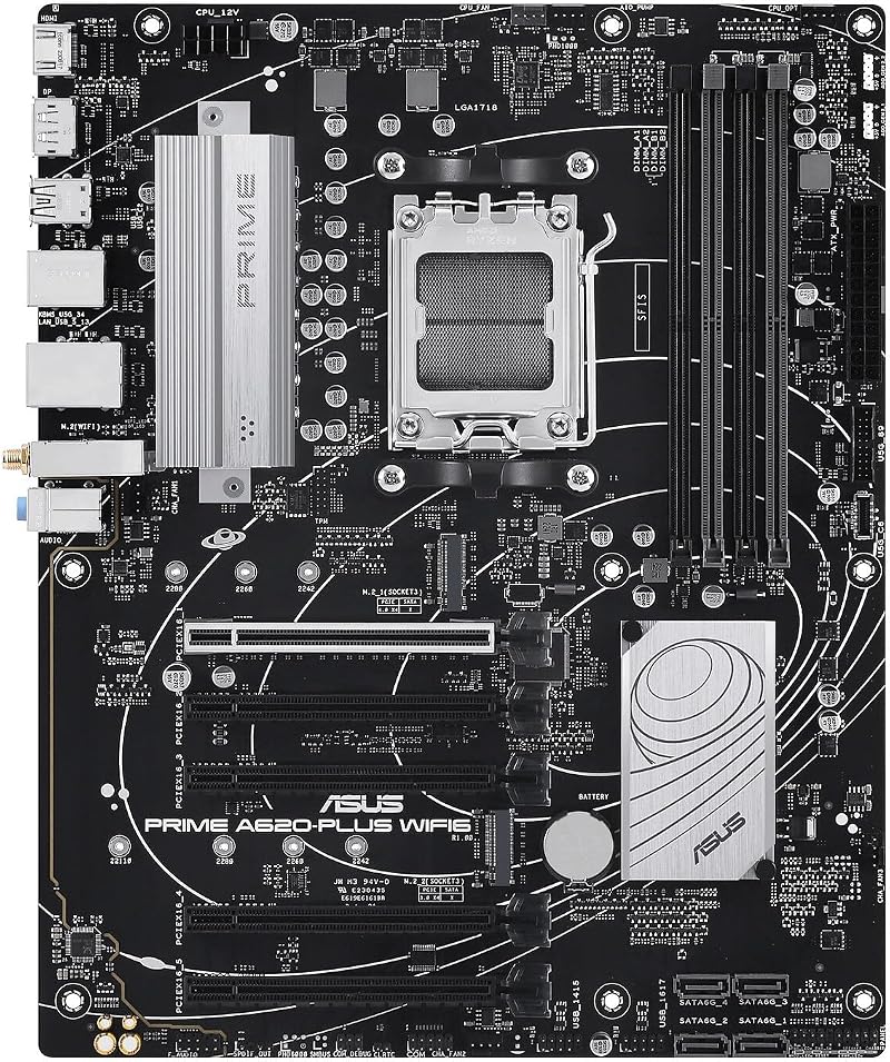 ASUS Prime A620-PLUS WIFI6 AMD A620 AM5 ATX DDR5 PCIe 4.0 Dual M.2 WiFi 6 USB-C