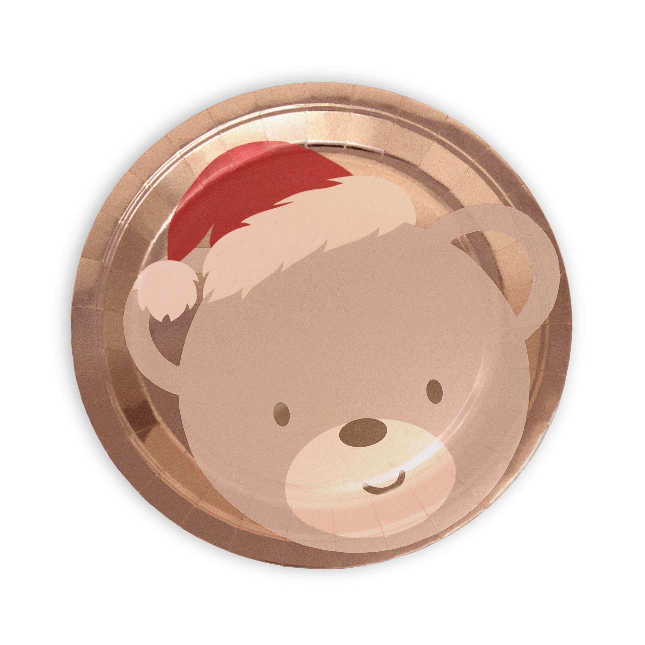 Hatton Gate Teddy Bear Christmas Paper Plates Santa Themed