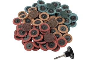 AOKLIT 90Pcs Die Grinder Sanding Disc Fine Medium Coarse Quick Change Sanding Disc with a 1/4 Inch Holder for 2 Inch Sanding 