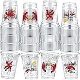 Havawish 48 Pcs Crawfish Cups Bulk, 12 oz Clear Plastic Tumblers, Birthday Party Cups for Crawfish Boil, Seafood, Summer Outdoor, Mint Julep Party Supplies Seafood Favors Gift