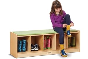 Jonti-Craft 90936JC 5 Section Bench Locker-Key, Lime Green