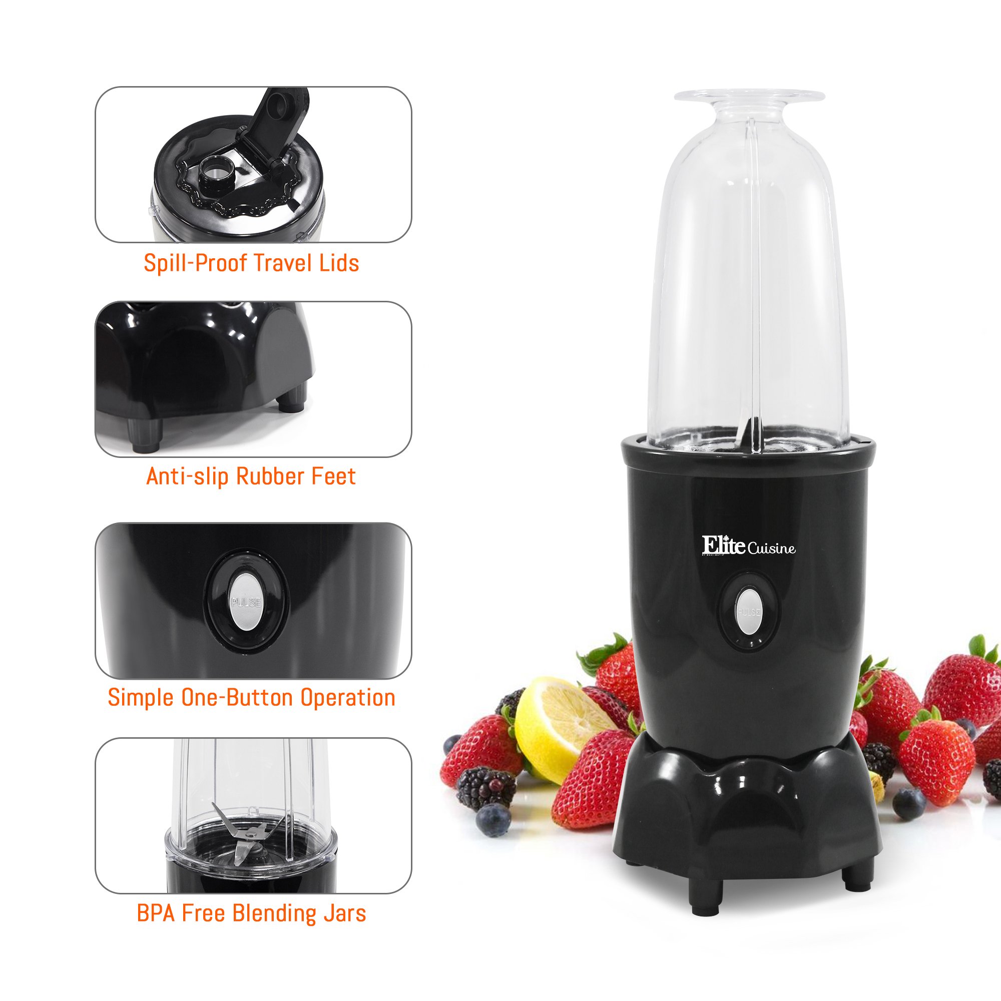 MaxiMatic EPB1800 17 Piece 300W Personal Drink Blender 16 Oz Black eBay