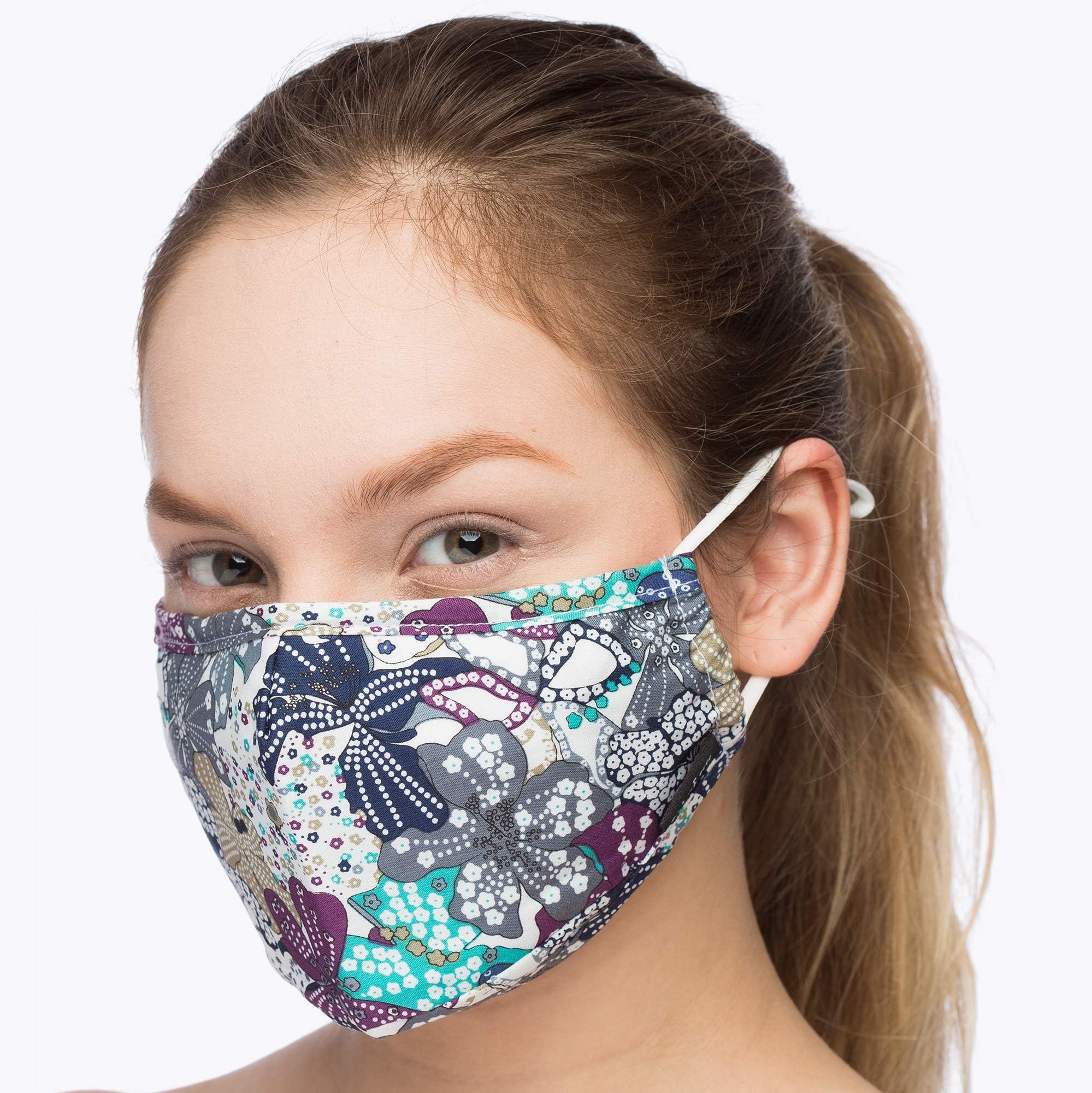 Premsons® Printed Fabric Ear Loop Mouth Cover Washable Face Mask from Protection Dust, Virus - Pack of 6 (Prints & Colours May Vary)