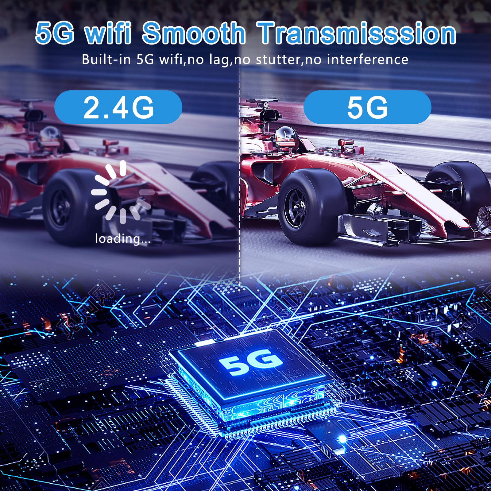 Wireless HDMI Transmitter and Receiver - 4K 60Hz Ultra HD 100ft Range?Zero Latency?Plug & Play Portable HDMI 2.0 Support 2.4/5.8Ghz, for Laptop/Pc/Tv Box/Camera/Projector (White)