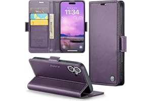 Rerzoiro for iPhone 16 Case, Premium PU Leather Wallet Case Flip Cover with [RFID Blocking][Card Holder][Stand Function] Shoc