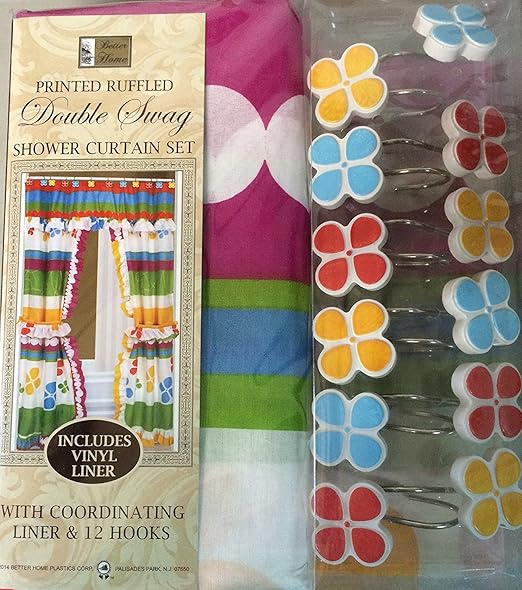 Amazon Com Spring Flower Design Fabric Double Swag Priscilla