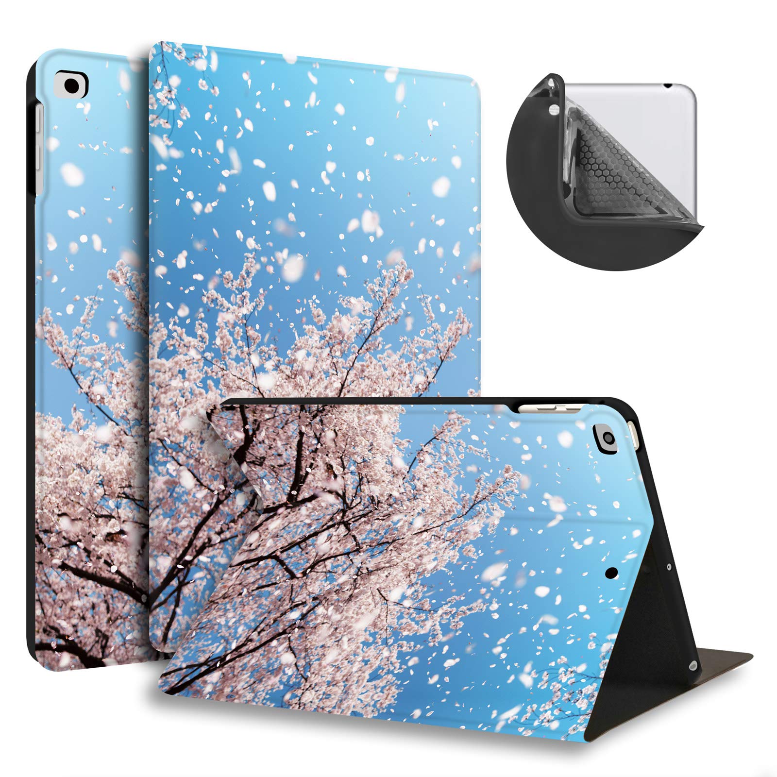 Huasiru Painting Case for iPad 9.7 Case iPad 6th Generation 2018/ iPad 5th Generation 2017/iPad Air Case/iPad Air 2 Case with Pencil Holder, Slim Soft Silicone Smart Protective Cover, Lamei