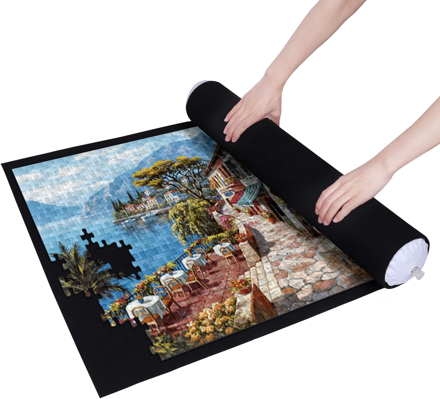 Becko Puzzle Roll Jigsaw Storage Felt Mat, Jigroll Up to 1,500 Pieces, Environmental Friendly Material for Jigsaw Puzzle Player, Box with Drawstring Storage Bag: Toys & Games