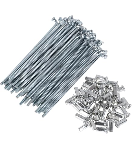 Thread Spoke Motorcycle Wheel Spokes 36pcs & Nipples - Silver Tone 3mm Thread 160mm ...
