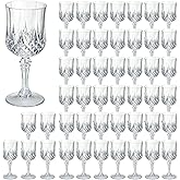 XKXKKE 48 Pcs Transparent Plastic Wine Glasses, Plastic Water Goblets for Parties, Stemmed Drinking Glasses for Wedding Reception, Grand Event Party Bar Supplies Reusable Drinking Cups