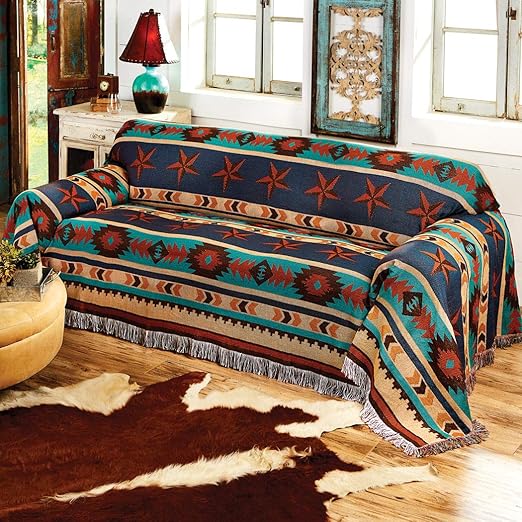 Amazon Com Black Forest Decor Turquoise Desert Sofa Cover Home
