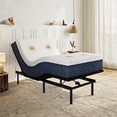 Twin XL Adjustable Bed Frame + 12 Inch Gel Memory Foam Twin XL Mattress | Adjustable Bed Frame with Head and Foot Incline,USB Ports&amp;Night light,3 Height-Adjustable Legs,5 Min Easy Assembly