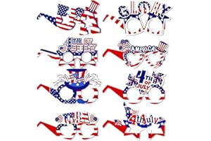 Gushijieju 4th of July Party Accessories American Flag Sunglasses Red White and Blue USA Glasses 4th of July Decorations Photobooth Props for Patriotic Party in the USA Favors Decorations 8Pcs