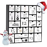 SUNGIFT Wooden Advent Calendar, Christmas Countdown Calendar Boxes with 24 Drawers and Numbers to Fill 2025, DIY Reusable Advent Calendar Decoration Xmas Gift for Kids, Adults, Family, Friends
