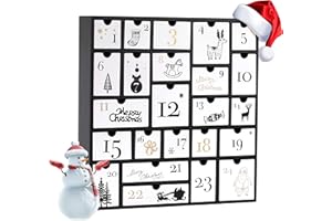 SUNGIFT Wooden Advent Calendar, Christmas Countdown Calendar Boxes with 24 Drawers and Numbers to Fill 2025, DIY Reusable Advent Calendar Decoration Xmas Gift for Kids, Adults, Family, Friends