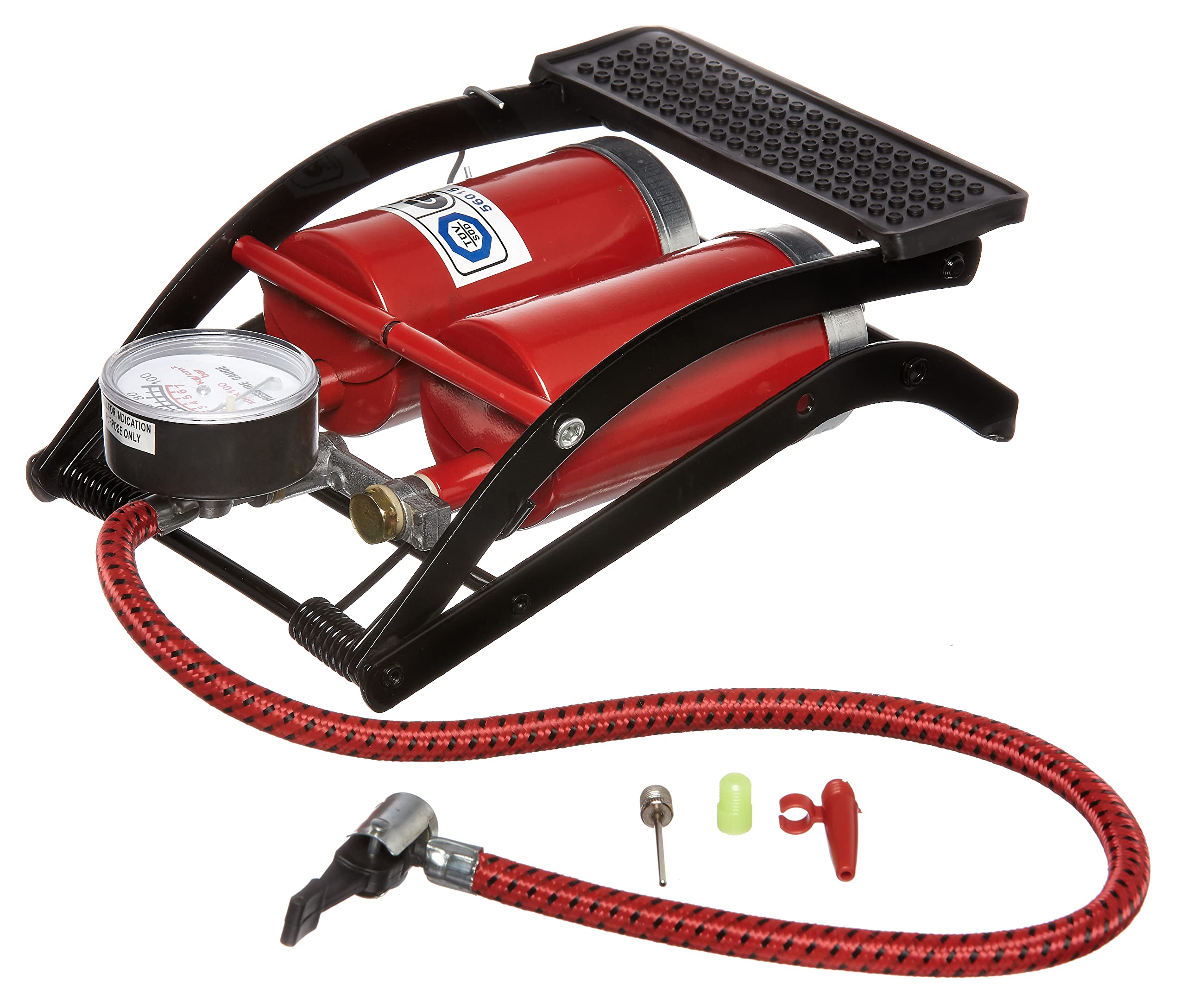 Amtech I9400 Double cylinder foot pump with gauge