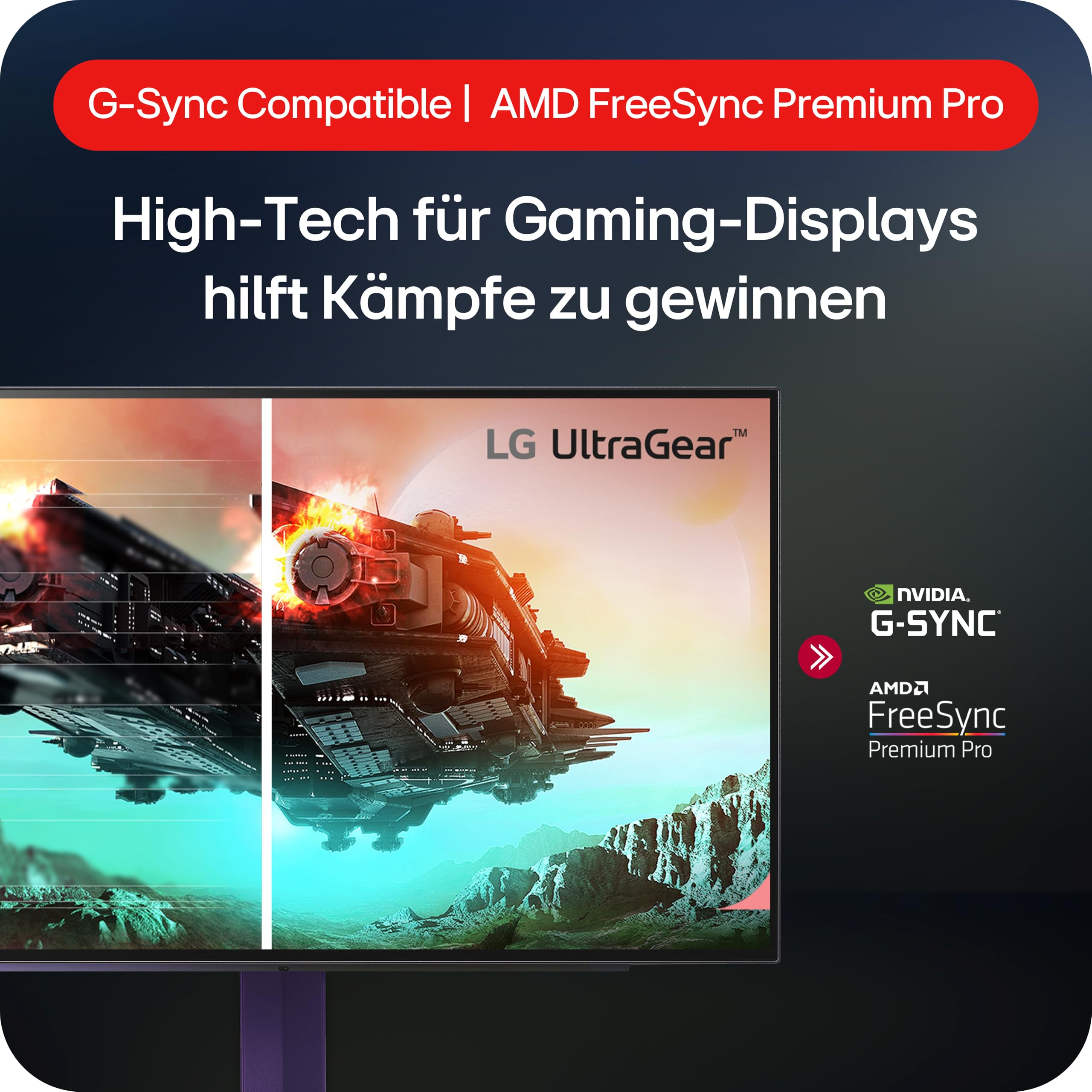 LG Electronics 27GS95QE-B.AEU Ultragear™ OLED Gaming Monitor 27", 2560 x 1440, 16:9, 0,03 ms GtG, 240 Hz, HDR10, DisplayHDR™400 True Black, DCI-P3 98,5%, NVIDIA G-Sync™, AMD FreeSync™ - Schwarz 6