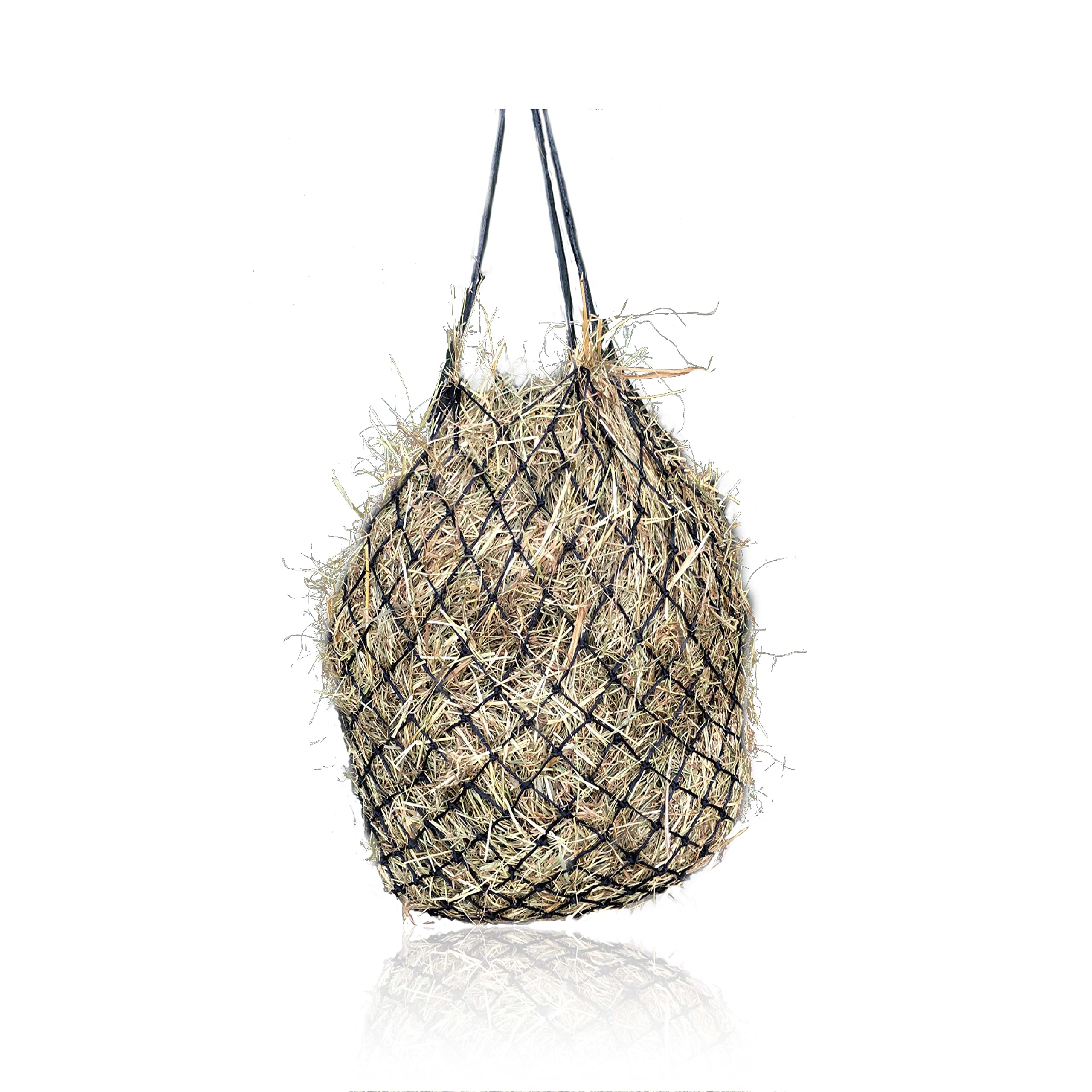 Extra Large Hay Net for Horses 5 x 5 cm Mesh Species-Appropriate Feeding Improved Digestion Hay Bag for Travelling Feeding Bag for Ponies Young Horses Old Horses Goats (1 x Navy Blue)