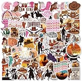 ToytoTou Cowboy Cowgirl Stickers 100PCS, Vinyl Waterproof Western Decals | Cowboy Stickers for Kids Adults, Multicolor, for Water Bottle Laptop Skateboard Snowboard Guitar Phone