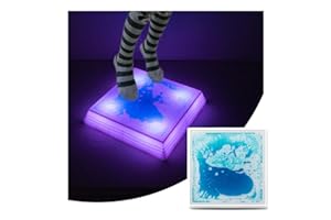 Art3d 12×12 Inch Sensory Interactive Blue Liquid Motion Tiles for Toddlers Kids & Adult - Touch Sensitive 7 Color Changing Fl