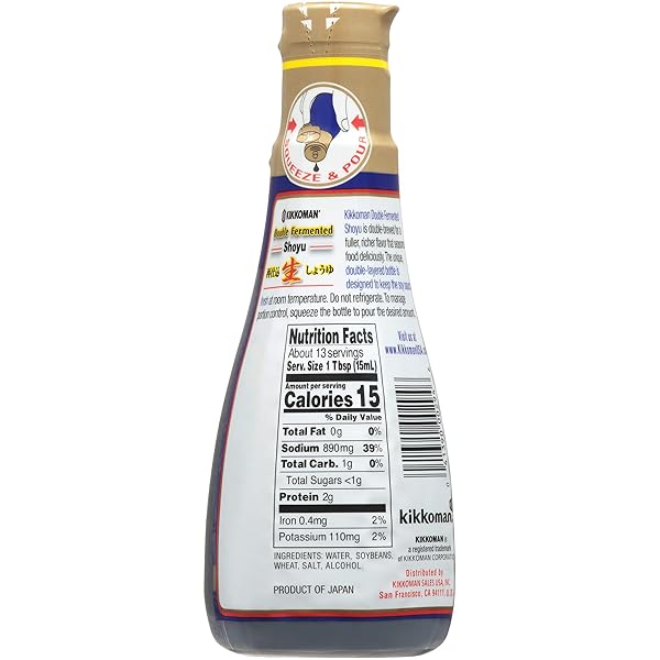 KIKKOMAN DOUBLE FERMENTED SOY SAUCE, BROWN, 6.8 FL OZ