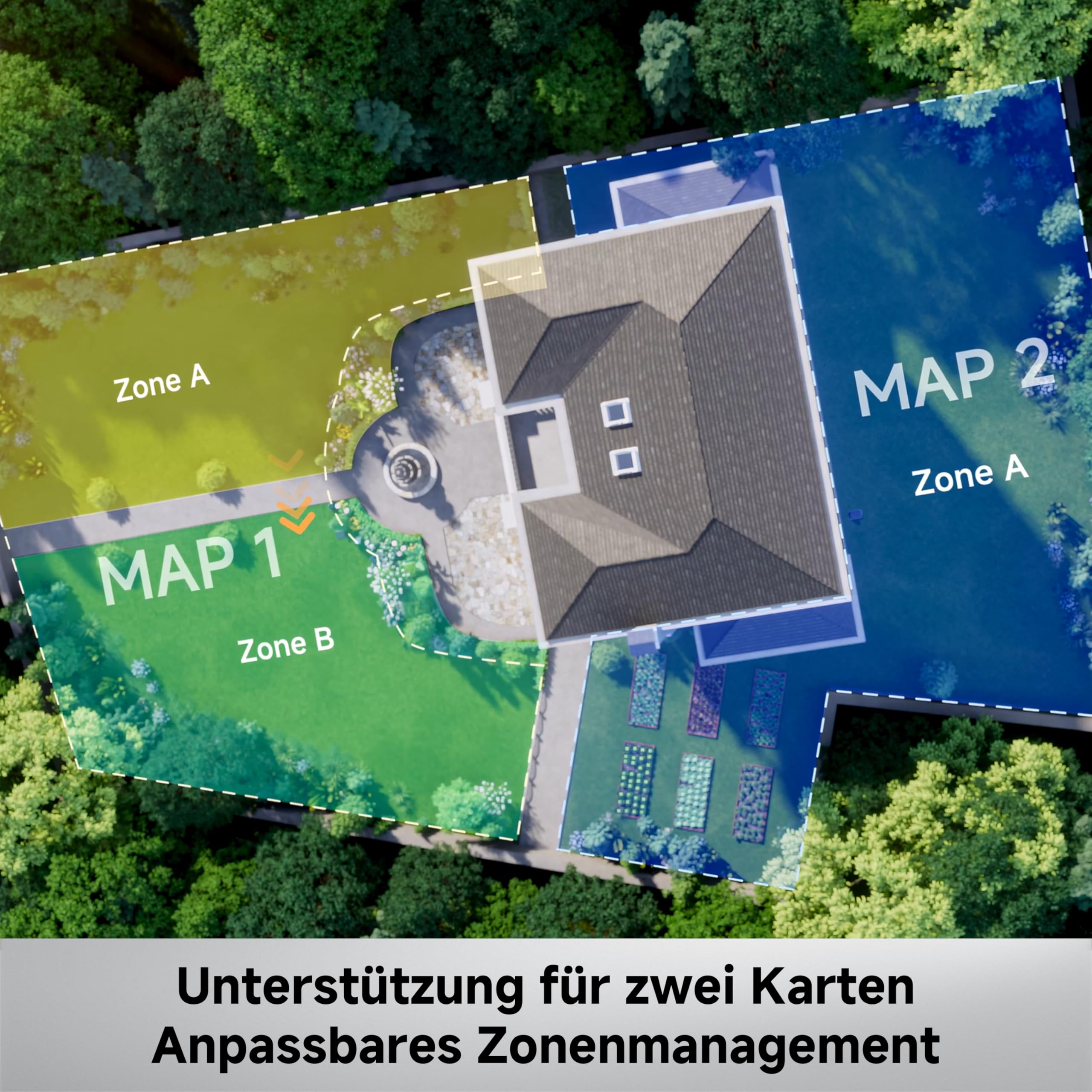 MOVA ViAX 500 Mähroboter Ohne Begrenzungskabel, Empf. 600 m², KI-gestützte Kartierung, 360°-LiDAR & Dual-KI-Vision, Intelligente Hindernisvermeidung, U-Fahrbahn, Kantenschnitt, App-Steuerung 9