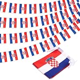 Croatia String Flag Pennant Banner, Small Mini Croatian Flags Bunting Banner, National Country Decoration for School, Party, Sports Events, Patriotic Festival, 33 Feet 30 Flags